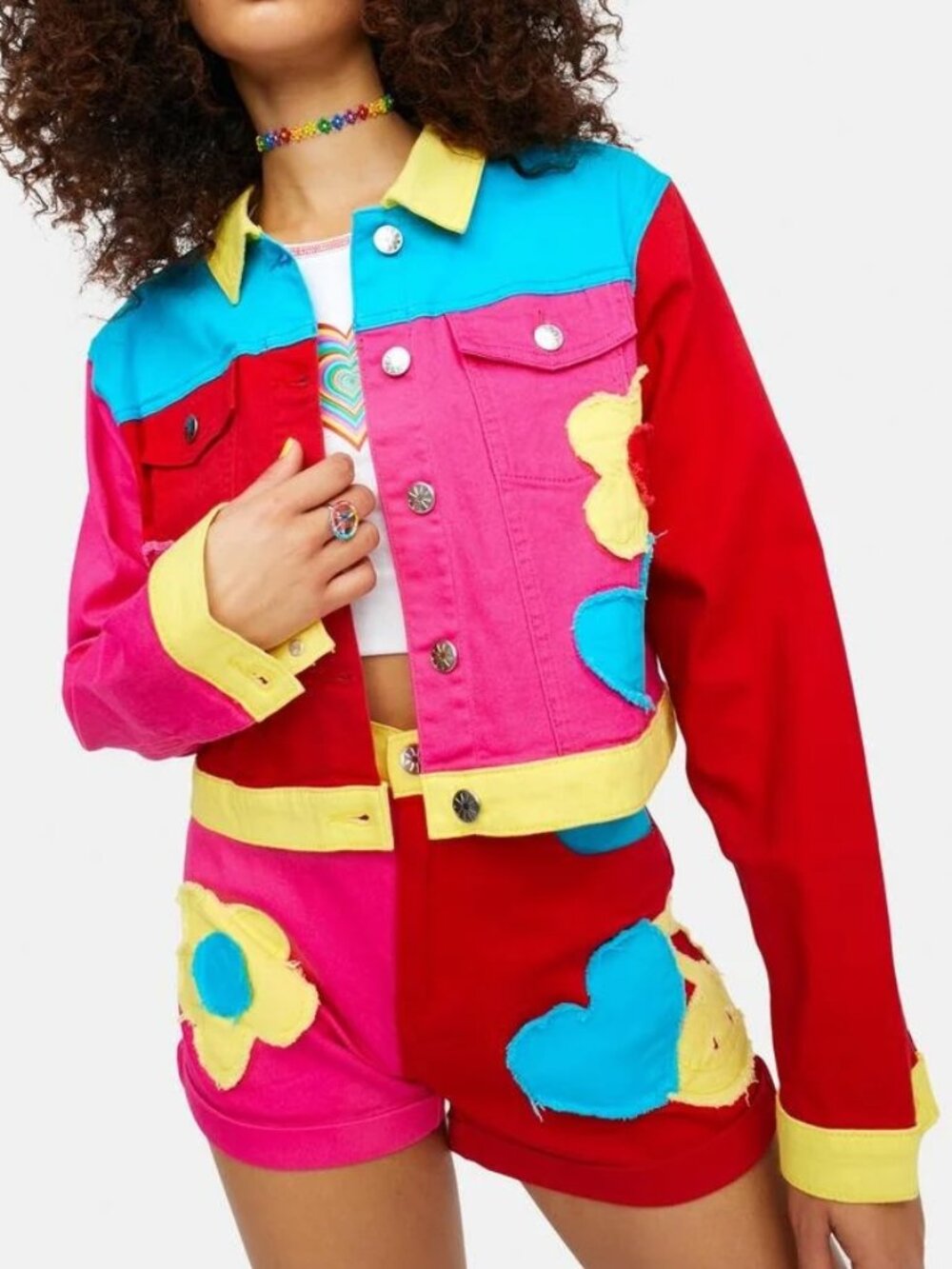 dELiA's by Dolls Kill Free Luv Nation Colorblock Applique Twill Jacket Small S